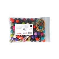 Sachet 150 perles bois dia 20mm +5 fils coton - Image principale