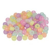 Sachet 1000 perles plastique gros trou dia9mm phosphorescent - Image principale