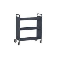 Chariot à livres 4 tablettes inclinées+1 droite double face anthracite 7016 - Image 3