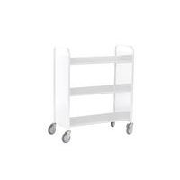 Chariot à livres 6 tablettes inclinées double face blanc 9003 - Image 2
