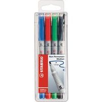 Pochette 4 feutres OHPen couleurs assortis non permanent pointe moyenne 1 mm Stabilo - Image principale
