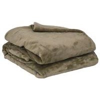 Lot de 5 plaids microflanelle microfibre 130 x 170 cm Taupe - Image principale