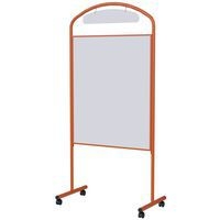 Présentoir cadre métal panneau tôle laquée sur roulettes coloris orange RAL 2004 - Image principale