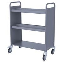 Chariot à livres 4 bacs CD DVD double face gris 7036 - Image principale