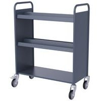 Chariot à livres 4 bacs CD DVD double face bleu gris 7031 - Image principale