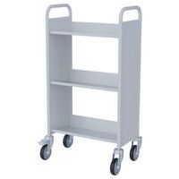 Chariot à livres 3 tablettes inclinées simple face blanc 9003 - Image 2