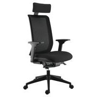 Fauteuil de bureau Max dossier résille noire + têtière - Image 2