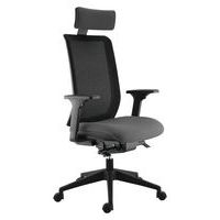 Fauteuil de bureau Max dossier résille noire + têtière - Image 6