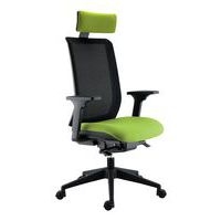 Fauteuil de bureau Max dossier résille noire + têtière - Image 4