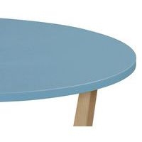 Table basse Zélos Ø 80 cm 2 plateaux hêtre/bleu - Image 2