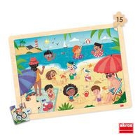 Lot de 4 puzzles 'Les saisons' de 15 pièces en bois. - Image 5