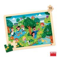 Lot de 4 puzzles 'Les saisons' de 15 pièces en bois. - Image 4