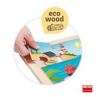 Lot de 4 puzzles 'Les saisons' de 15 pièces en bois. - Image 7