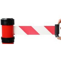 Poteau de balisage Rouge à fixer au sol Sangle de 2 m Rouge/blanc - Image 3
