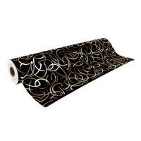 Rouleau papier cadeau 80g, 50x0,70m Arabesque or fond noir - Image principale