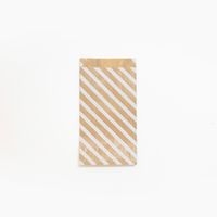 Sachet de 50 pochettes kraft, 11x21+5cm, Rayures blanche - Image principale