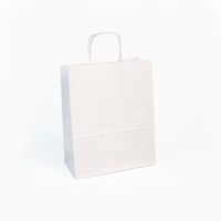 Paquet de 25 sacs kraft lisse 100g, 22x10x27cm, Blanc - Image principale