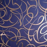 Rouleau papier cadeau 80g, 50x0,70m Arabesque argent fd bleu - Image 2