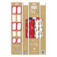 Pack rouleaux + bolduc + étiquettes,5x0,35m,rouge/blanc - Image 2