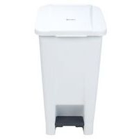 Poubelle mobile à pédale 60 L blanc couvercle blanc - Image 5