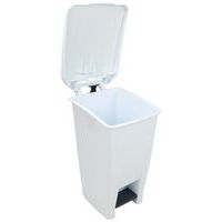 Poubelle mobile à pédale 60 L blanc couvercle blanc - Image 7