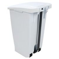 Poubelle mobile à pédale 60 L blanc couvercle blanc - Image 8