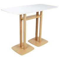 Table de réunion haute Woody 6 personnes plateau uni - Manutan Expert - Image principale