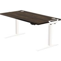 Bureau réglable Levado -Piètement blanc Plateau 160cm Noyer - Image principale