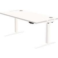 Bureau réglable Levado -Piètement blanc Plateau 180cm Gris - Image principale
