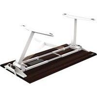 Bureau réglable Levado -Piètement blanc Plateau 180cm Noyer - Image 2