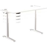 Bureau réglable Levado -Piètement gris Plateau 140cm Blanc - Image 3