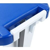 Poubelle mobile à pédale 60 L blanc couvercle bleu - Image 6