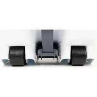 Poubelle mobile à pédale 60 L blanc couvercle bleu - Image 2