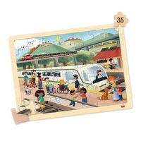 Lot de 4 puzzles 'Les transports' de 35 pièces en bois. - Image 3