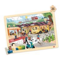 Lot de 4 puzzles 'Les transports' de 35 pièces en bois. - Image 6
