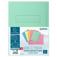 Paquet de 50 chemises imprimées 2 rabats SUPER 210 assorties - Image principale