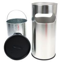 Poubelle-cendrier en Inox avec ouverture - 30 L ou 50 L - Manutan Expert - Image 5