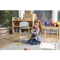 Chaise haute pour poupée en bois - Blanc et gris - Hope Education - Image principale