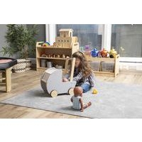 Landau en bois pour poupée - Blanc et gris - Hope Education - Image 2