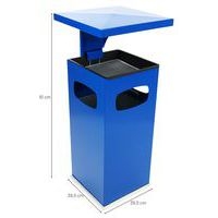 Cendrier et poubelle usage intérieur et extérieur 38 L - bleu - Image 3