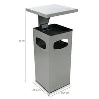 Cendrier et poubelle usage intérieur et extérieur 38 L - argent - Image 8