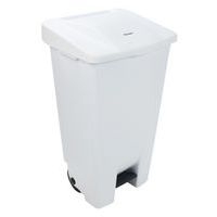 Poubelle mobile à pédale 120 L Blanc - Manutan - Image principale