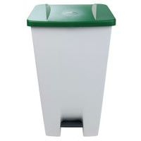 Poubelle mobile à pédale 120 L Blanc / Vert - Manutan - Image 10