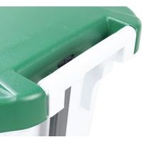 Poubelle mobile à pédale 120 L Blanc / Vert - Manutan - Image 9