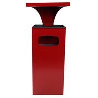 Cendrier et poubelle 38 L acier galva rouge - Image 3