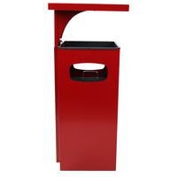 Cendrier et poubelle 38 L acier galva rouge - Image 7