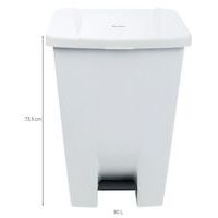 Poubelle mobile à pédale 80 L Blanc  - Manutan - Image 4