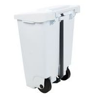 Poubelle mobile à pédale 80 L Blanc  - Manutan - Image 7