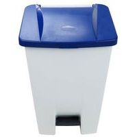 Poubelle mobile à pédale 80 L Blanc / Bleu - Manutan - Image 9