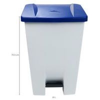 Poubelle mobile à pédale - Ergonomique - Tri sélectif - 80 L - Manutan Expert - Image 3